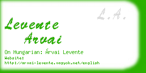 levente arvai business card