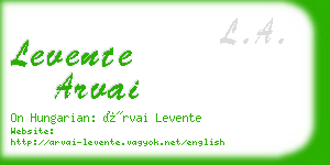 levente arvai business card